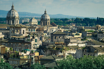 Obraz na płótnie Canvas View of Rome from a height