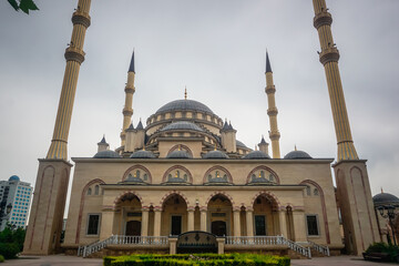 Fototapeta na wymiar Central Mosque Heart of Chechnya in Grozny