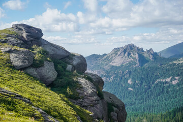 Beautiful mountains and rocks in the Ergaki nature reserve
