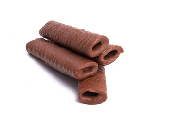 chocolate rolls isolated
