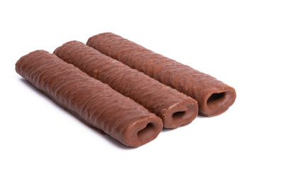 chocolate rolls isolated