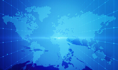 Digital business news grid blue background