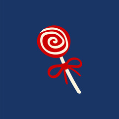 Doodle Christmas lollipop. Cute vector illustration for holiday decoration of cards, posters, concession products. Christmas and New Years element.