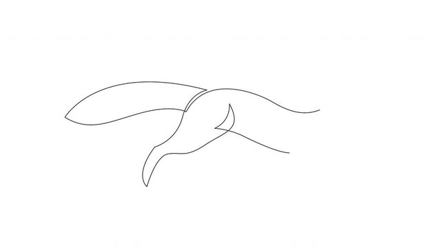 Animated self drawing of single continuous line drawing of running squirrel. Corporation logo identity. Company icon concept from chipmunk animal shape. Full length one line animation illustration.