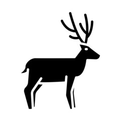 Deer Glyph Icon Animal Vector 
