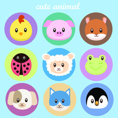Cute animal design for stickers