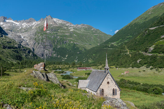 Anglican chapel in the hamlet of Gletsch near Oberwald