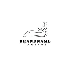 deck chair logo cartoon icon design template black isolated vector illustration