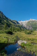 Naklejka na ściany i meble Landscape of the Rhone Valley near the hamlet of Gletsch