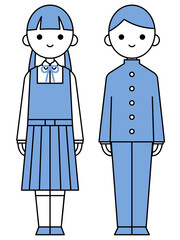 人物イラスト_学生男女