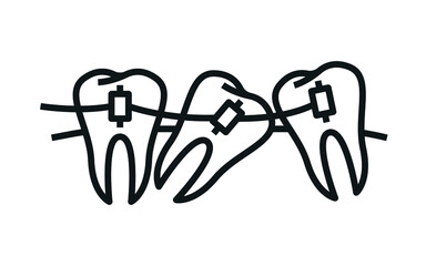 braces icon, orthodontic teeth icons. Vector design.
