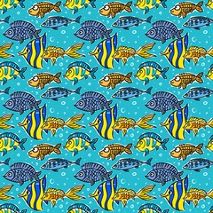 seamless pattern, marine underwater world