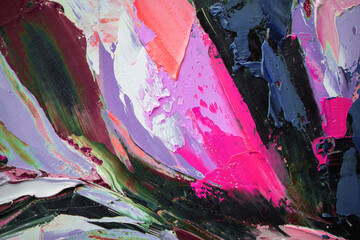 An unusual technique was created using a palette knife and a brush. Abstraction will fit perfectly into modern interior.
