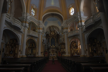 Fototapeta na wymiar Karlovy Vary, Czech Republic, June 2019- interior view of St Mary Magdalene's Church 