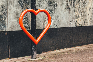 Red heart street sign