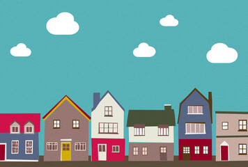 背景素材_ヨーロッパ風の街並み