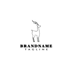 deer or caribou logo cartoon icon design template black creative vector illustration