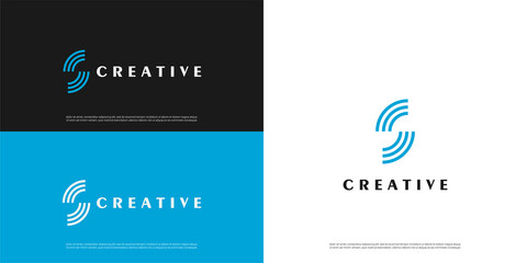 Fototapeta premium Letter S logo icon modern line design template elements