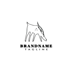 deer or caribou logo cartoon icon design template black isolated vector unique