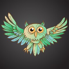 Owl Vector Illustration and Knowledge Symbol