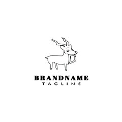 deer or caribou logo cartoon icon design template black isolated vector illustration