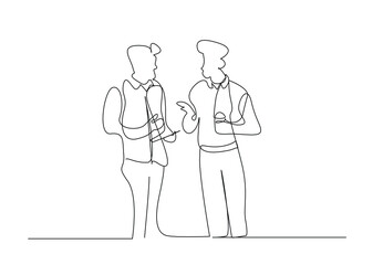 business people standing and talking