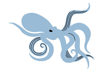 Vector octopus design element for logo or sticker