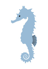 Vector seahorse design element for logo or sticker