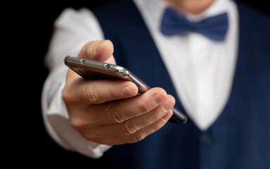 Business man with a phone in his hand