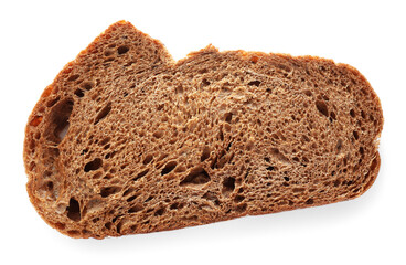 Slice of sodawater bread isolated on white, top view