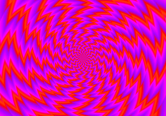 Red zigzags. Spin illusion. © Andrey Korshenkov