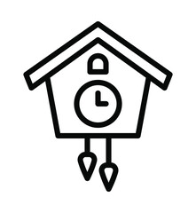 Wall clock flat line icon. Home and office clocks and watches. Outline sign for mobile concept and web design, store
