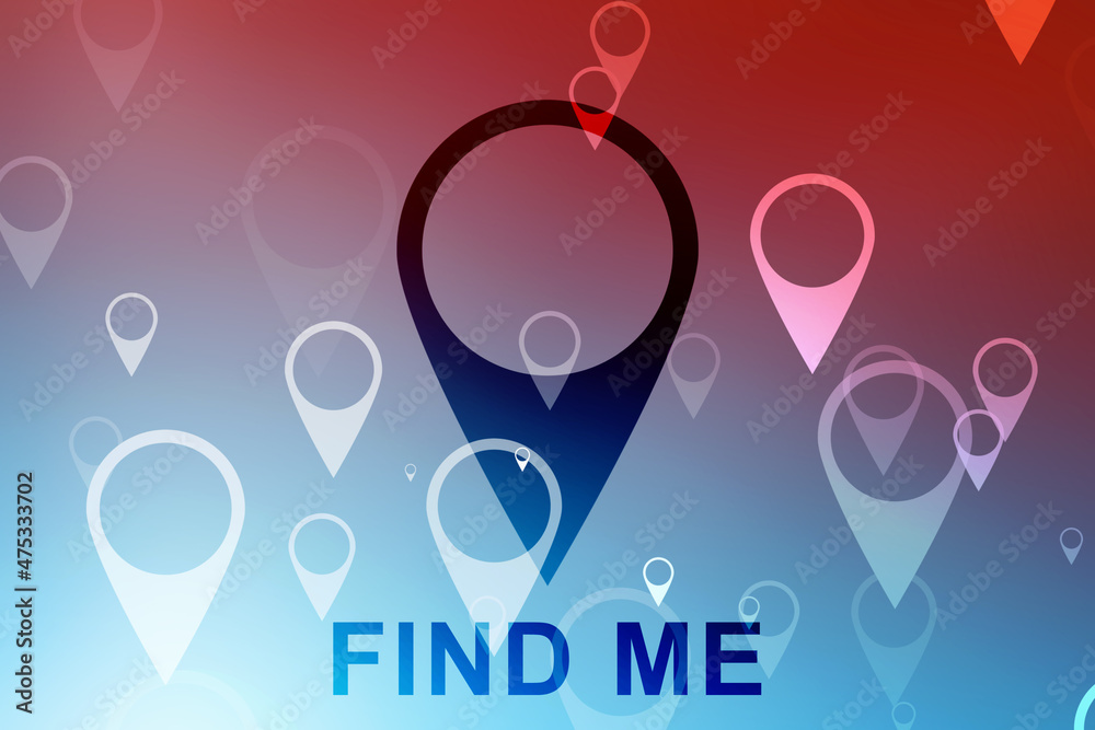 Poster 3d rendering red map pointer