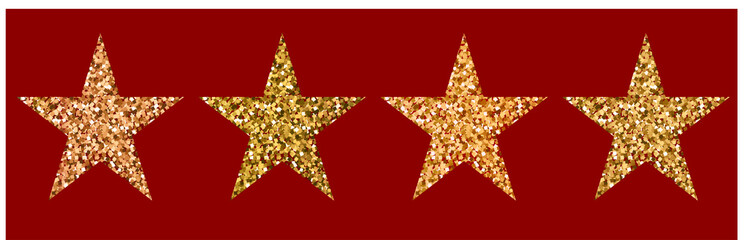 Obraz premium Vector set of gold glitter stars with brush for illustrator