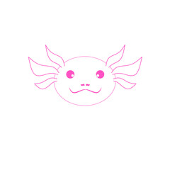 Line art face axolotl