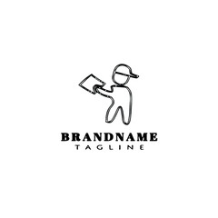 deliveryman logo cartoon icon design template black isolated vector illustration