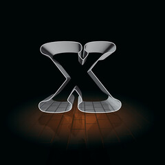 X Glas Pflaster schwarz