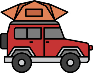 Camping Car Icon. Camping concept icon style