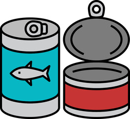 Canned Food Icon. Camping concept icon style