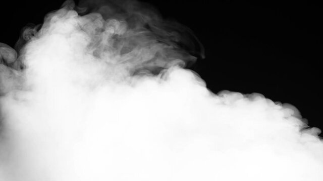 Sharp Stream of White Smoke. A jet of white smoke creates an elegant transition between frames with the blending mode "Stencil Luma" and other methods