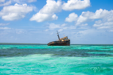 old abandoned ship aground