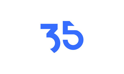 35 New Number Unique Cut Modern Logo