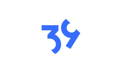 39 New Number Unique Cut Modern Logo