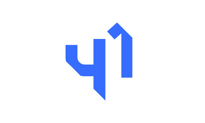 41 New Number Unique Cut Modern Logo
