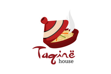 Moroccan steam food (Tagine). Logo for Restaurant.