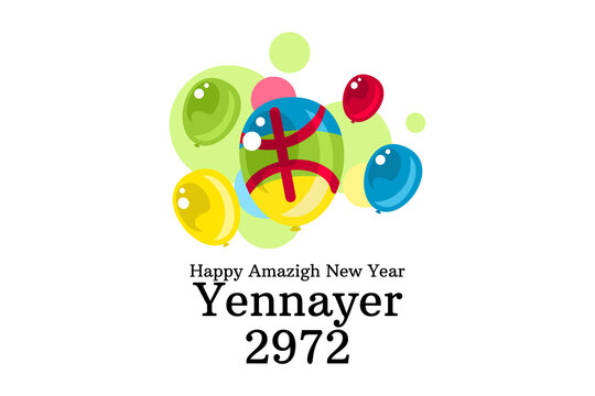 Happy New Amazigh Year. Yennayer 2972. Suitable for greeting card, poster and banner.