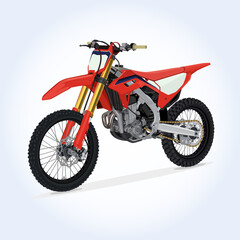 Fototapeta na wymiar Motocross CRF Red Sportbike Motorcycle Vector Illustration