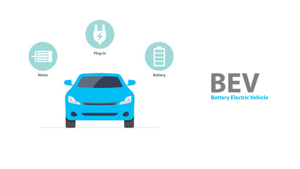Types of electric vehicles infographic.