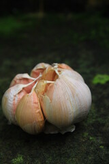 One clove of garlic, seasoning, Garlic Cloves and Bulb, flavor, organic food, sliced, healthy food,