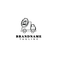 delivery transportation logo cartoon icon design template black isolated vector illustration